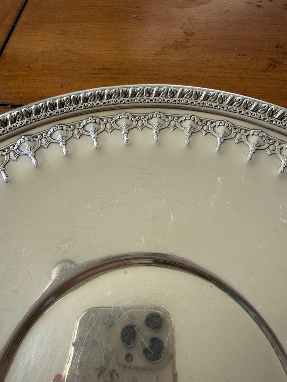 Vintage Reed & Barton Silver Ornate Round Charger Plate/ Platter 1202